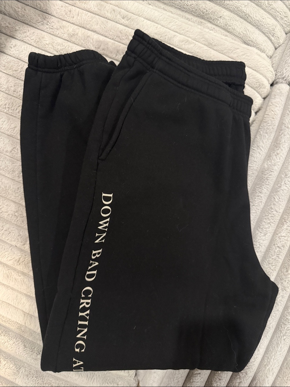 Taylor Swift The Tortured Poet Black Sweatpants with Side Script